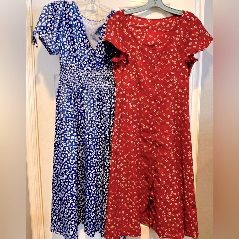 NEW - 2 Floral Print Dresses - SHEIN - Size M -